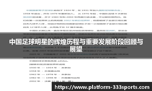 中国足球明星的辉煌历程与重要发展阶段回顾与展望